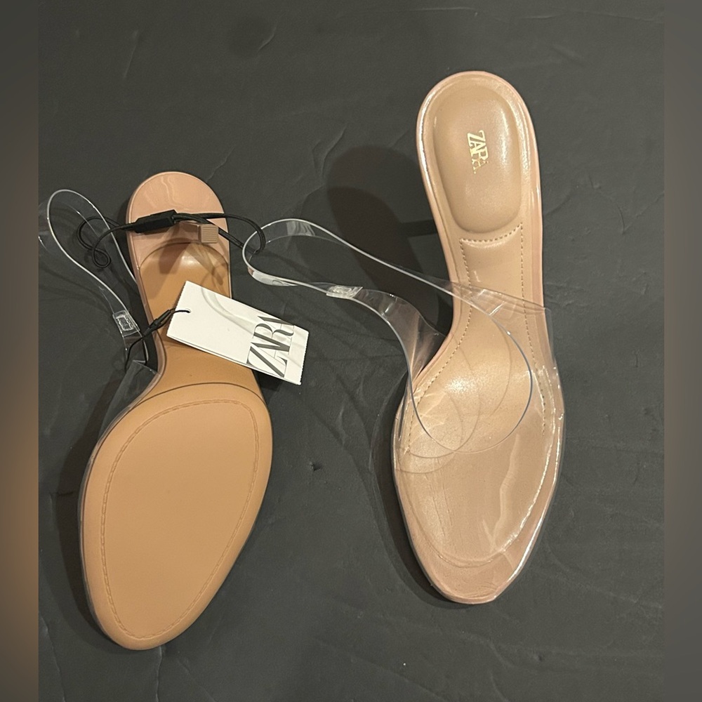 Vinyl heel Clear Slingback Pumps size 39/8 NWT - Picture 8 of 11